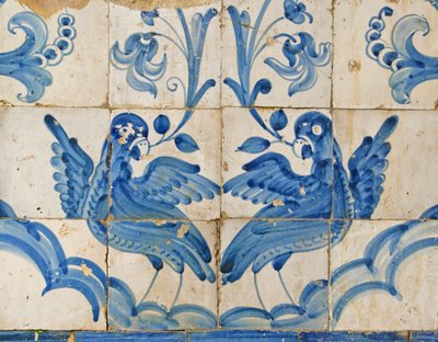 Decorative Panel Depicting Doves with Lilies in Their Beaks, Tarouca, Portugal by Unknown